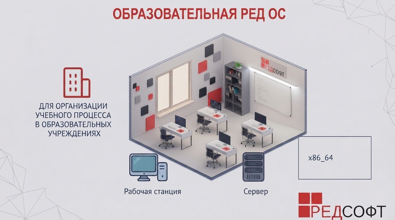 Изображение. Образовательная РЕД ОС для учебных заведений: рабочая станция, сервер, архитектура x86_64